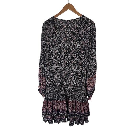 ASTR The Label Stella Women's Dress Size Large Drop-Waist BOHO Mini Long Sleeve - Picture 3 of 11